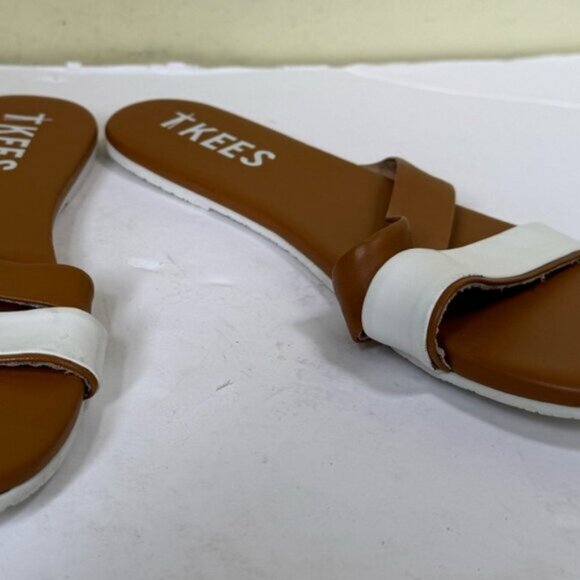 TKEES NEW Kat Strap Leather Sandals Flats Comfort Slides Mules Minimal Neutral 7 - Picture 13 of 13